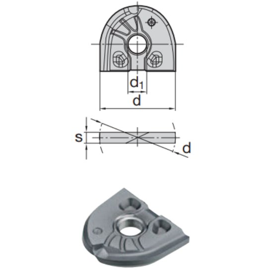 Picture of LMT Fette WPR 32 AS LWNS30M Milling Insert Ball Mill 1.260 Cutter Diameter